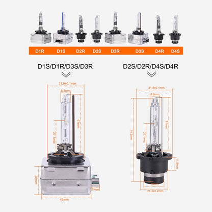 2 PCS D3R 8000K Car HID Xenon Bulb Kit Headlight, 8000K