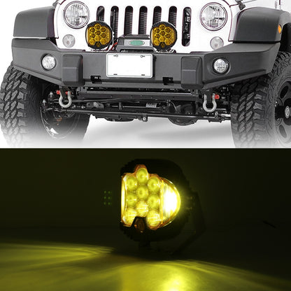 OL-1950Y 7 inch DC12V-30V 8000LM 6500K 90W Car LED Light on Three Sides Headlight for Jeep Wrangler (Gold Light), OL-1950Y 7 inch