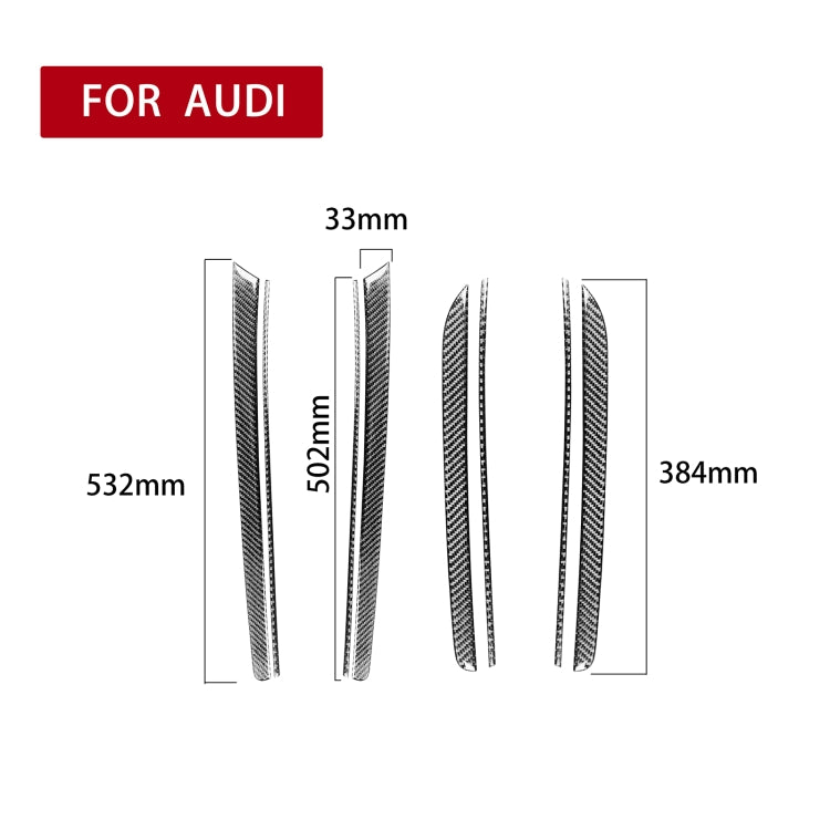 8 in 1 Car Carbon Fiber Door Panel Decorative Sticker for Audi A5 Hard Top 2008-, Left and Right Drive Universal, Door Panel