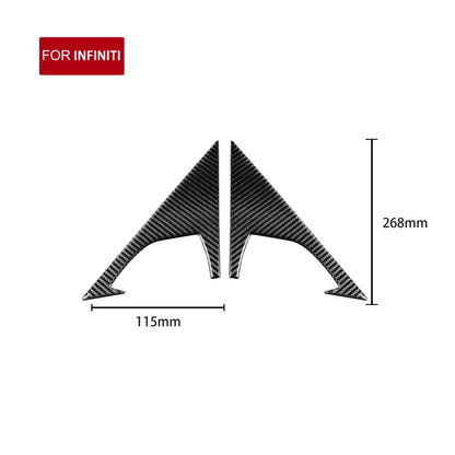 2 PCS Car Carbon Fiber Front Triangle Decorative Sticker for Infiniti FX 2009-2013/QX70 2014-, Left and Right Drive Universal, Front Triangle