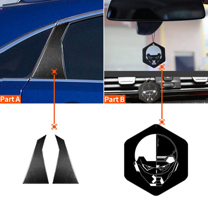 2 PCS Car Carbon Fiber Rear A Pillar Decorative Sticker for Infiniti FX 2009-2013/QX70 2014-, Left and Right Drive Universal, Rear A Pillar