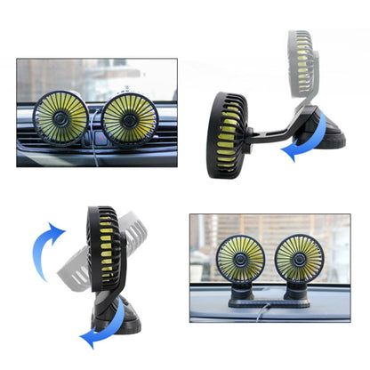 F404 Car Center Console USB Dual-head Electric Cooling Fan with Aromatherapy, F404