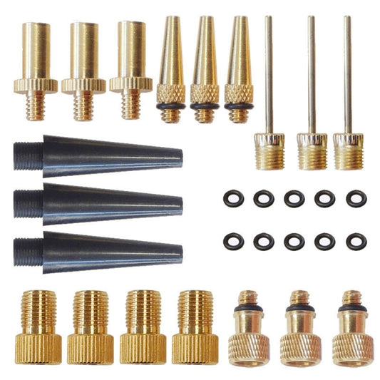 29 in 1 Inflator Adapter French Mouth / US Mouth / UK Mouth Inflation Needle Adapter, 29 in 1