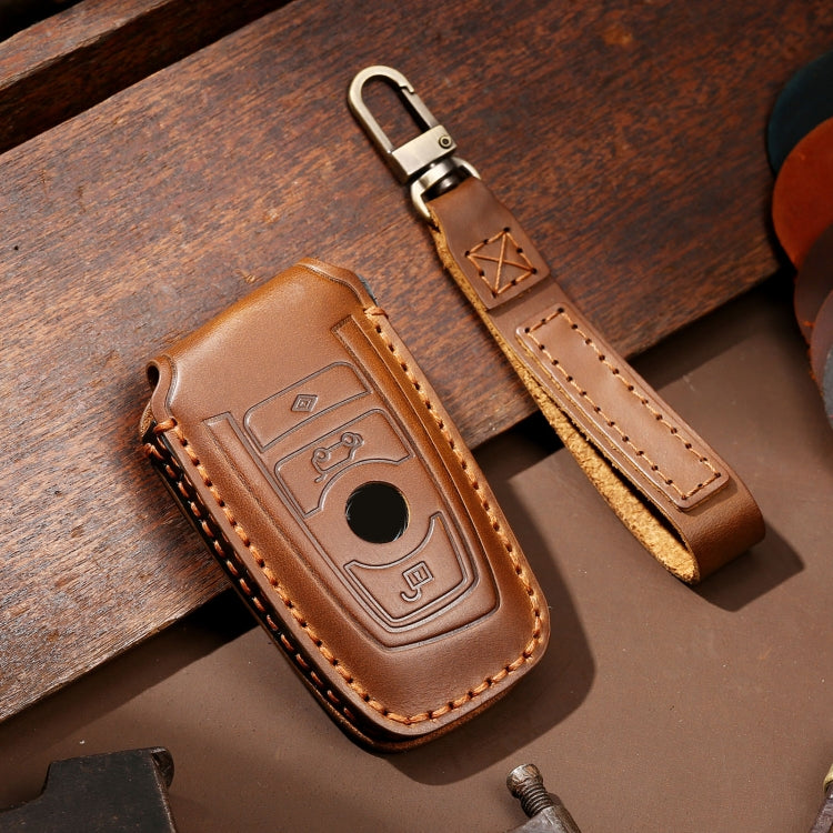 Hallmo Car Cowhide Leather Key Protective Cover Key Case for Old BMW, For Old BMW