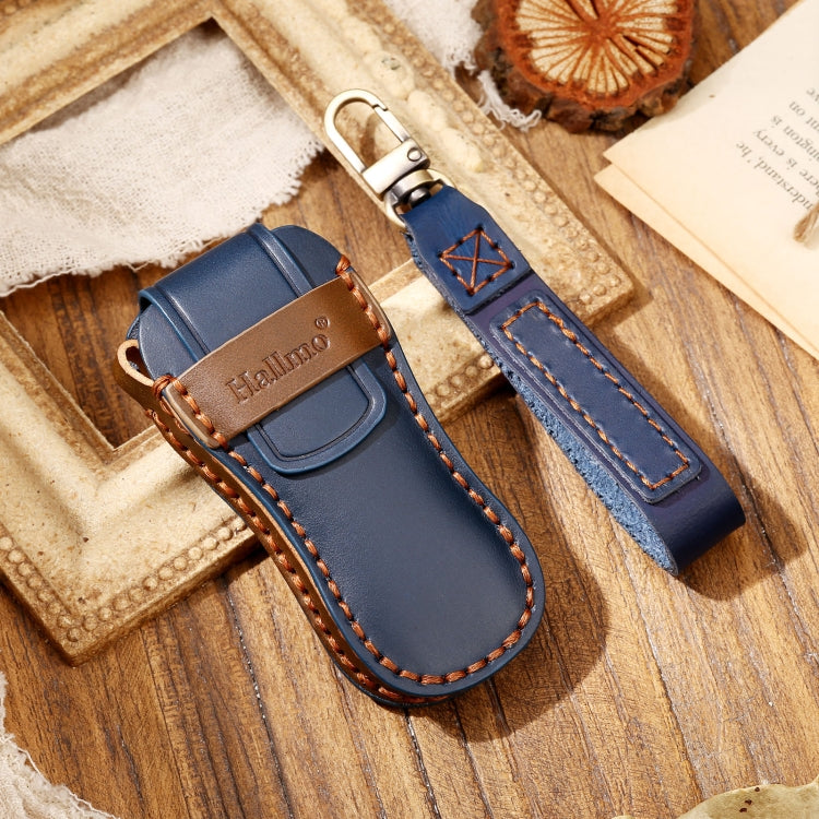 Hallmo Car Cowhide Leather Key Protective Cover Key Case for Porsche Macan 718 2021 B Style, For Porsche Macan B Style