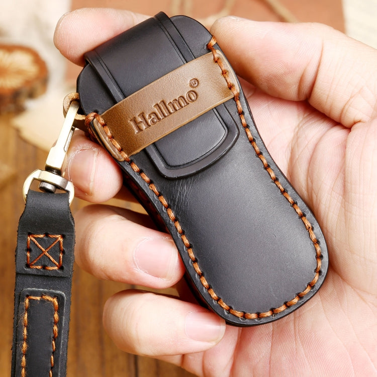 Hallmo Car Cowhide Leather Key Protective Cover Key Case for Porsche Macan 718 2021 B Style, For Porsche Macan B Style