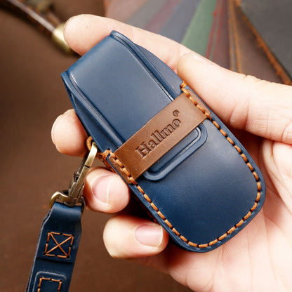 Hallmo Car Cowhide Leather Key Protective Cover Key Case for Old Mercedes-Benz E300L, For Old Mercedes-Benz E300L