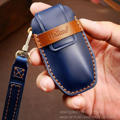 Hallmo Car Cowhide Leather Key Protective Cover Key Case for BYD, For BYD