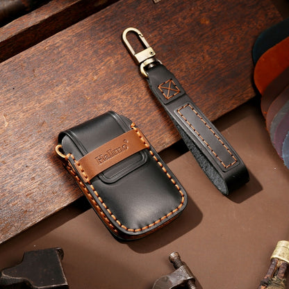 Hallmo Car Cowhide Leather Key Protective Cover Key Case for Volkswagen Lavida A Style, For Volkswagen Lavida A Style