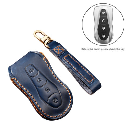 Hallmo Car Cowhide Leather Key Protective Cover Key Case for Geely Emgrand A Style, For Geely Emgrand A Style