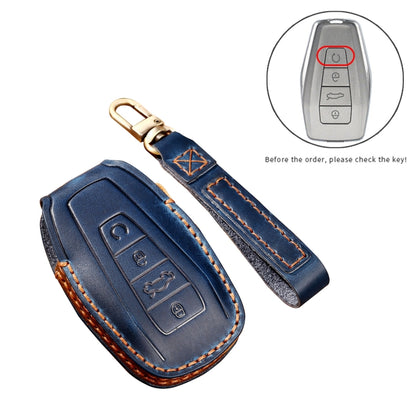 Hallmo Car Cowhide Leather Key Protective Cover Key Case for Geely Emgrand B Style, For Geely Emgrand B Style