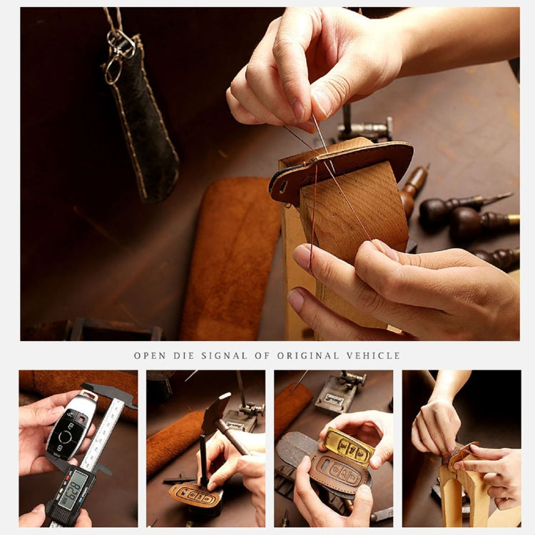 Hallmo Car Cowhide Leather Key Protective Cover Key Case for Geely Emgrand B Style, For Geely Emgrand B Style