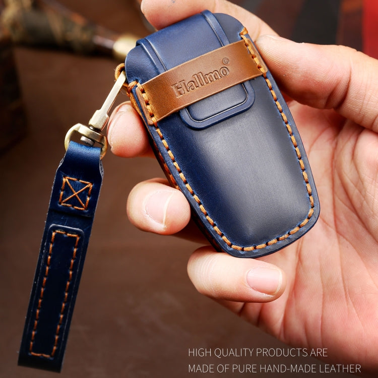 Hallmo Car Cowhide Leather Key Protective Cover Key Case for Ford Focus C Style, For Ford Focus C Style