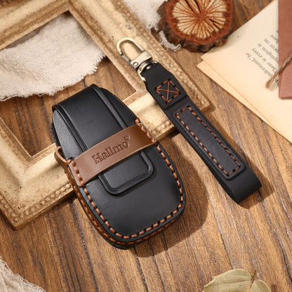 Hallmo Car Cowhide Leather Key Protective Cover Key Case for Changan CS75 Plus, For Changan CS75 Plus