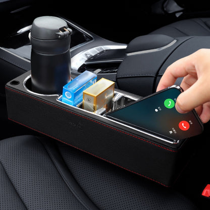 Car Multi-functional Console PU Leather Box Cup Holder Seat Gap Side Storage Box, Storage Box (Black), Storage Box (Beige), Storage Box (Brown)