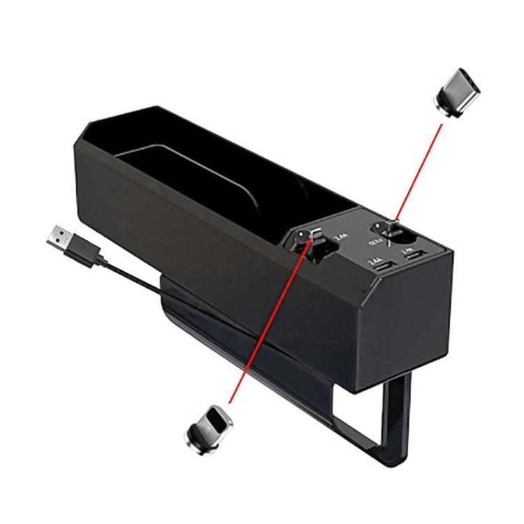 USB-C / Type-C + 8PIN Interface Car Multi-functional Cup Holder Seat Gap Side Storage Box, USB-C / Type-C + 8PIN