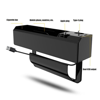 USB-C / Type-C + 8PIN Interface Car Multi-functional Cup Holder Seat Gap Side Storage Box, USB-C / Type-C + 8PIN