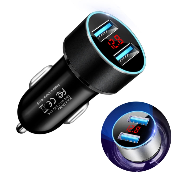 JMG-C016A 5V 3.1A Car Dual USB Charger with LED Display, JMG-C016A (Blue), JMG-C016A (Red), JMG-C016A (Silver), JMG-C016A (Black), JMG-C016A (Gold)