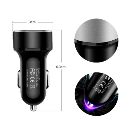 JMG-C016A 5V 3.1A Car Dual USB Charger with LED Display, JMG-C016A (Blue), JMG-C016A (Red), JMG-C016A (Silver), JMG-C016A (Black), JMG-C016A (Gold)