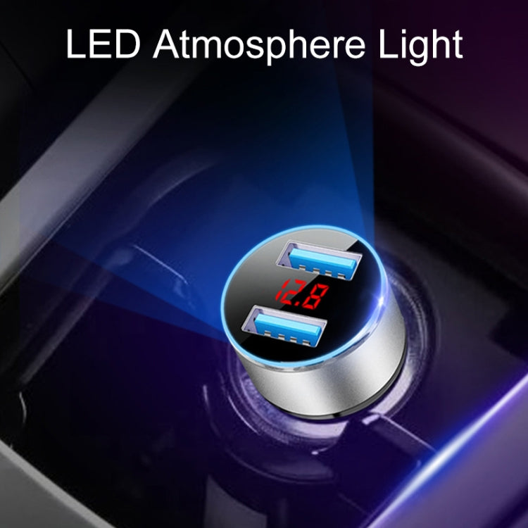 JMG-C016A 5V 3.1A Car Dual USB Charger with LED Display, JMG-C016A (Blue), JMG-C016A (Red), JMG-C016A (Silver), JMG-C016A (Black), JMG-C016A (Gold)