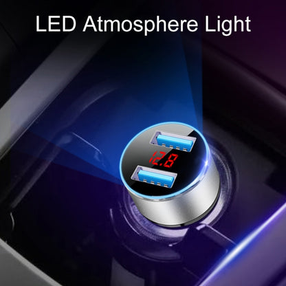 JMG-C016A 5V 3.1A Car Dual USB Charger with LED Display, JMG-C016A (Blue), JMG-C016A (Red), JMG-C016A (Silver), JMG-C016A (Black), JMG-C016A (Gold)