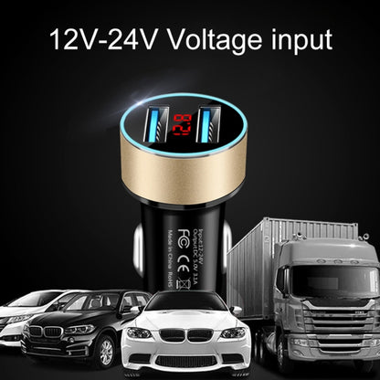 JMG-C016A 5V 3.1A Car Dual USB Charger with LED Display, JMG-C016A (Blue), JMG-C016A (Red), JMG-C016A (Silver), JMG-C016A (Black), JMG-C016A (Gold)