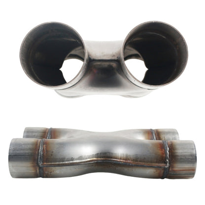 Dual 2.5 inch Car Universal 304 Stainless Steel X-type Exhaust Pipe, TP-1016-2-5-2-5