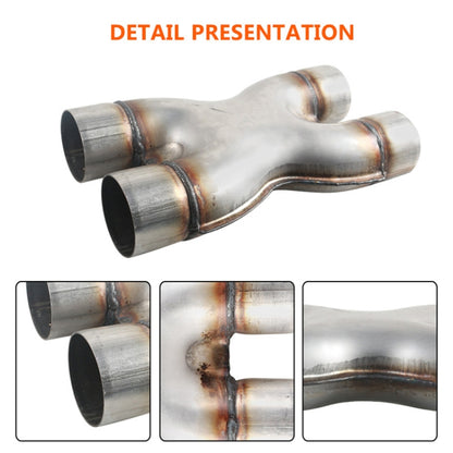 Dual 2.5 inch Car Universal 304 Stainless Steel X-type Exhaust Pipe, TP-1016-2-5-2-5