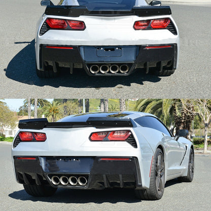 4 PCS Car Modified ABS Rear Wing Side Spoiler Lip for Chevrolet Corvette, For Chevrolet Corvette