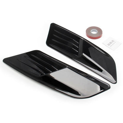 2 PCS Car Decorative Air Flow Intake Scoop Bonnet Side Fender Vent Hood Set for Ford Mustang 2015-2017, Bright Black, For Ford Mustang 2015-2017, Bright Black