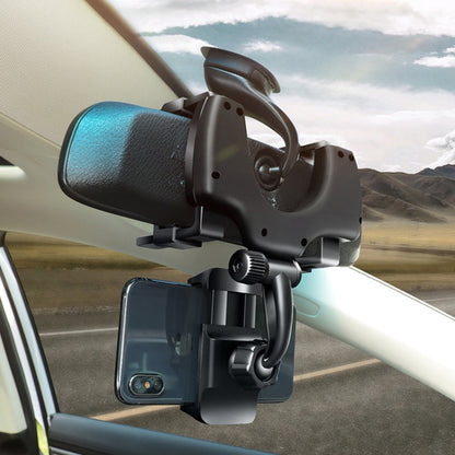 Car Rearview Mirror Mobile Phone Bracket Navigation Recorder Rotating Holder, Car Rearview Mirror Phone Bracket