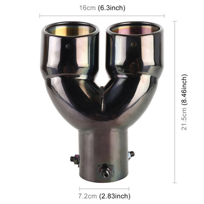 Universal Car Styling Stainless Steel Elbow Exhaust Tail Muffler Tip Pipe, Inside Diameter: 7.2cm, Elbow Inside Diameter: 7.2cm (Grey), Elbow Inside Diameter: 7.2cm (Blue), Elbow Inside Diameter: 7.2cm (Silver)