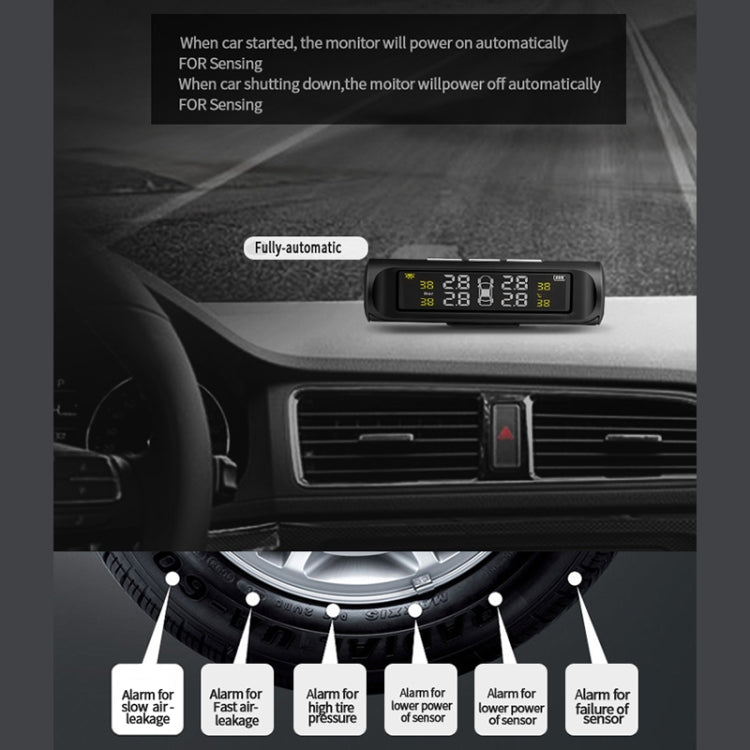 YB-P0248 Universal Car Wireless Solar Built-in TPMS Tire Pressure Monitor Detector, YB-P0248