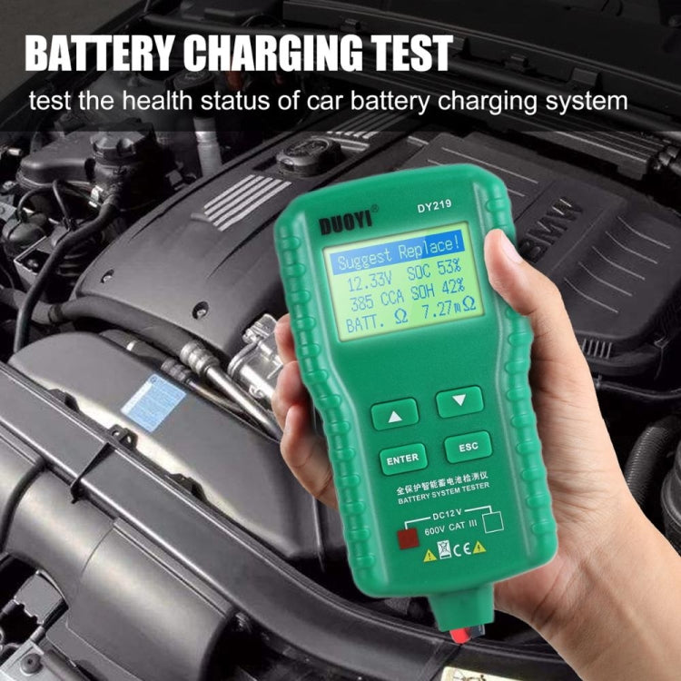 DUOYI DY219 Digital Battery Analyzer Car Fault Diagnostic Device Current and Voltage Detector, DY219