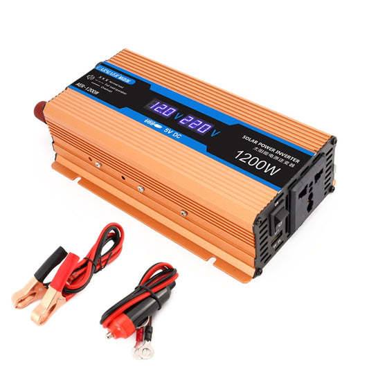 Carmaer 24V to 220V 1200W Car Multi-function Double Digital Display Inverter Household Power Converter, 24V to 220V 1200W