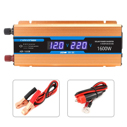 Carmaer 24V to 220V 1600W Car Multi-function Double Digital Display Inverter Household Power Converter, 24V to 220V 1600W