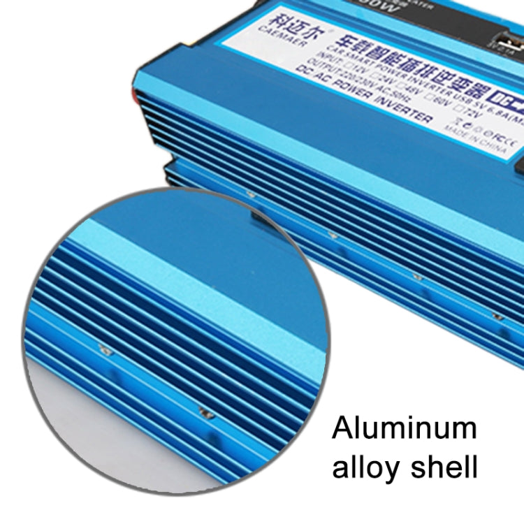 Carmaer 48V to 220V 500W Double Socket Car Double Digital Display Inverter Household Power Converter, 48V to 220V 500W