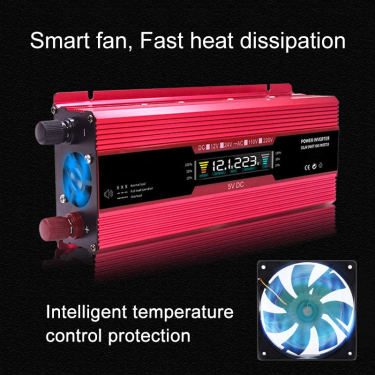 Carmaer Universal 48V to 220V 500W Car LCD Display Inverter Household Power Converter, Universal 48V to 220V 500W