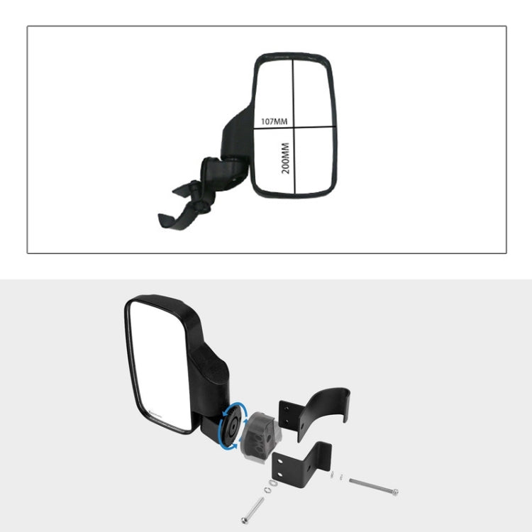 Sandy Beach Car Shaped Tube Holder Rearview Mirror for UTV/ATV, UTV-4c