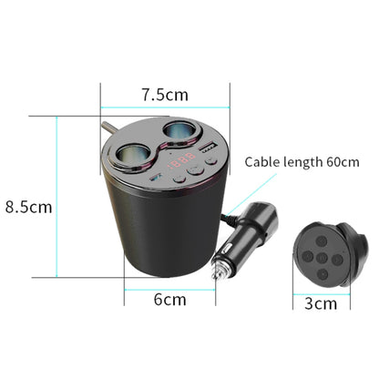 G63 Car Multi-function Bluetooth Charger Cup Support Hands-free Call / USB Charging / Navigation Broadcast, with Remote Control, with Remote Control