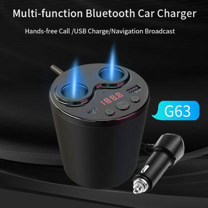 G63 Car Multi-function Bluetooth Charger Cup Support Hands-free Call / USB Charging / Navigation Broadcast, with Remote Control, with Remote Control