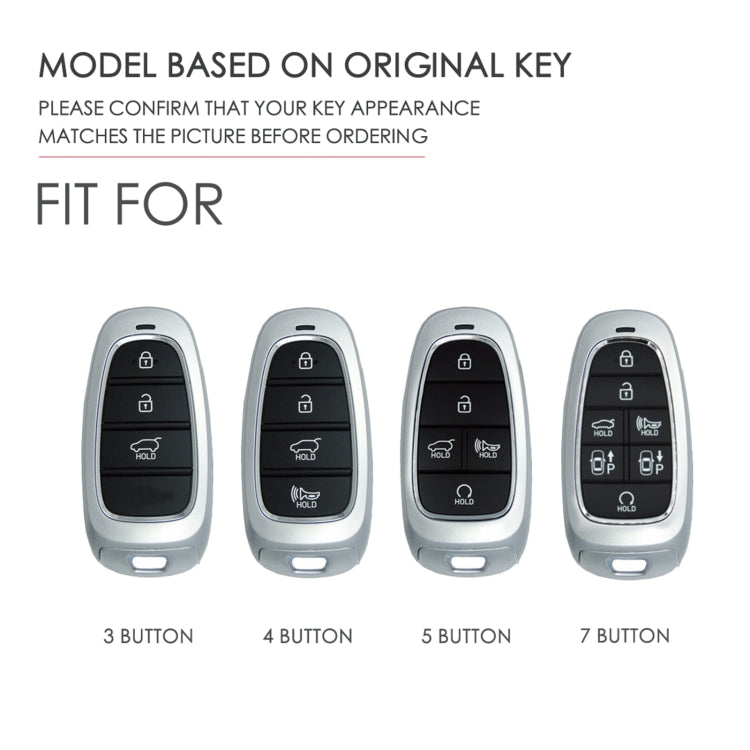 Hallmo Car Cowhide Leather Key Protective Cover Key Case for Hyundai 4-button, For Hyundai 4-button