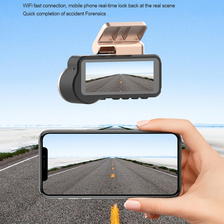 F22 3.16 inch 1080P HD Night Vision WiFi Connected Driving Recorder with In-car View Camera, F22 WiFi with In-car View Camera