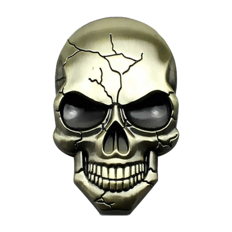 Three-dimensional Devil Skull Metal Car Sticker, Silver Grey, Titanium Color, Bronze