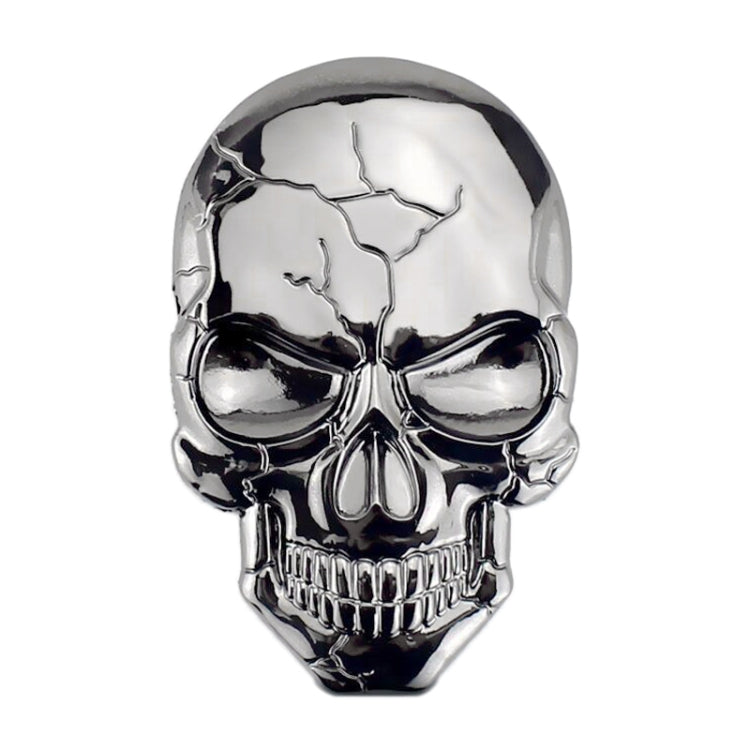 Three-dimensional Devil Skull Metal Car Sticker, Silver Grey, Titanium Color, Bronze
