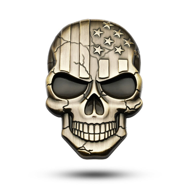 Three-dimensional Devil Skull Metal Plating Car Sticker, Plating Bronze, Red, Silver, Black