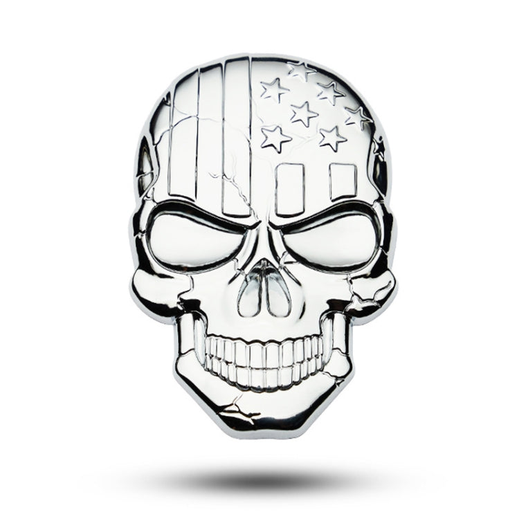 Three-dimensional Devil Skull Metal Plating Car Sticker, Plating Bronze, Red, Silver, Black