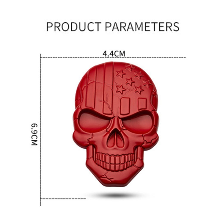 Three-dimensional Devil Skull Metal Plating Car Sticker, Plating Bronze, Red, Silver, Black