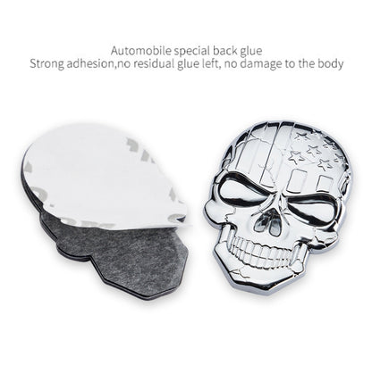 Three-dimensional Devil Skull Metal Plating Car Sticker, Plating Bronze, Red, Silver, Black