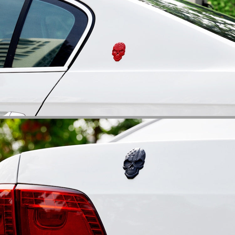 Three-dimensional Devil Skull Metal Plating Car Sticker, Plating Bronze, Red, Silver, Black